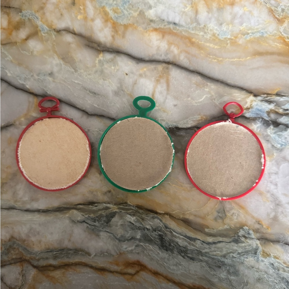 Set of Three Cross-Stitch Ornaments - Picture 2 of 2